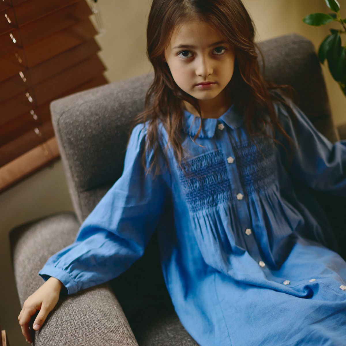 コットン100%スモッキングワンピース 110 120 130 140 (2576-7324) utremi/ユトレミ