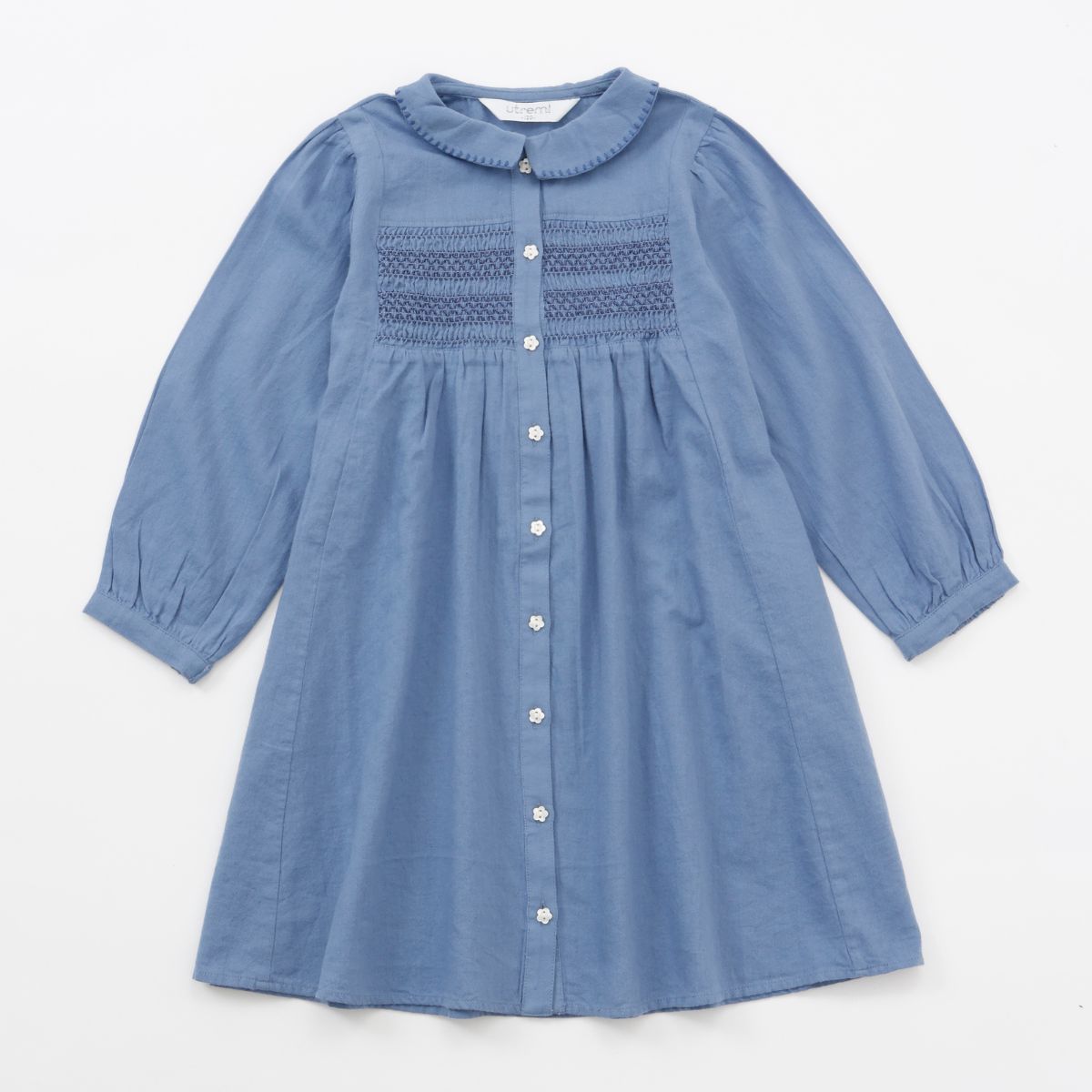 コットン100%スモッキングワンピース 110 120 130 140 (2576-7324) utremi/ユトレミ