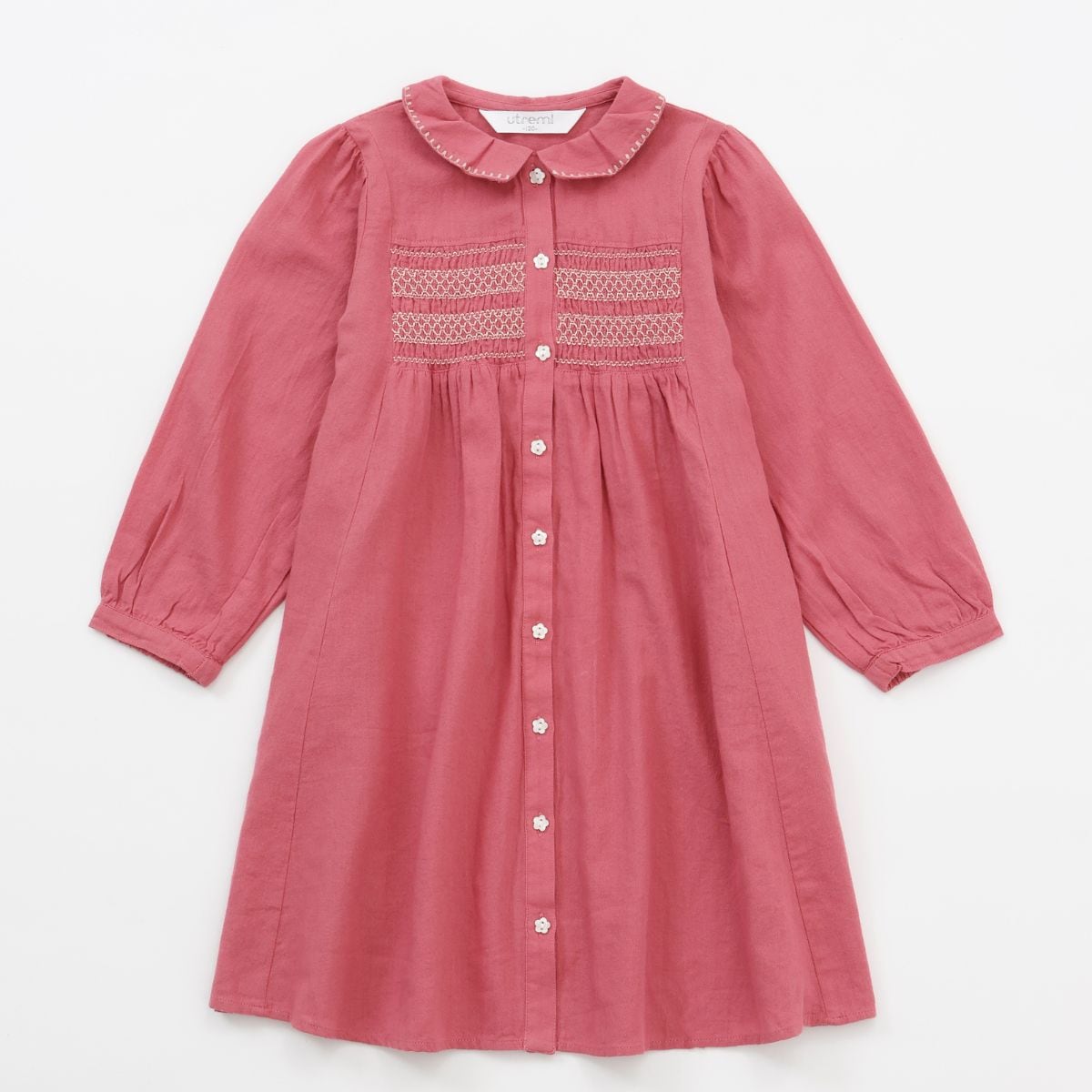 コットン100%スモッキングワンピース 110 120 130 140 (2576-7324) utremi/ユトレミ