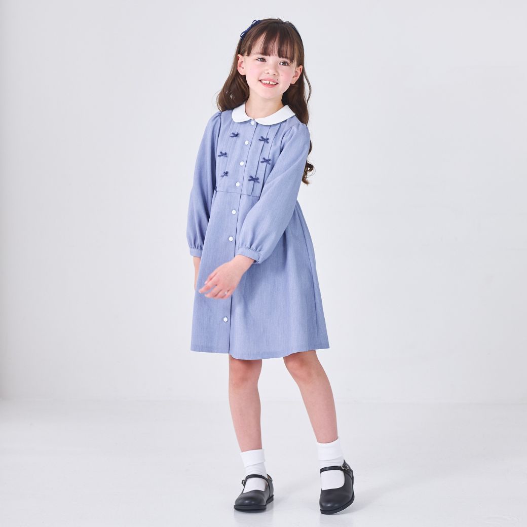 ピンタックリボンワンピース 120 (2576-3300) CHOPINblue/ショパン