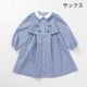ピンタックリボンワンピース 90 100 110 120 130 (2576-3300)  CHOPINblue/ショパンブルー