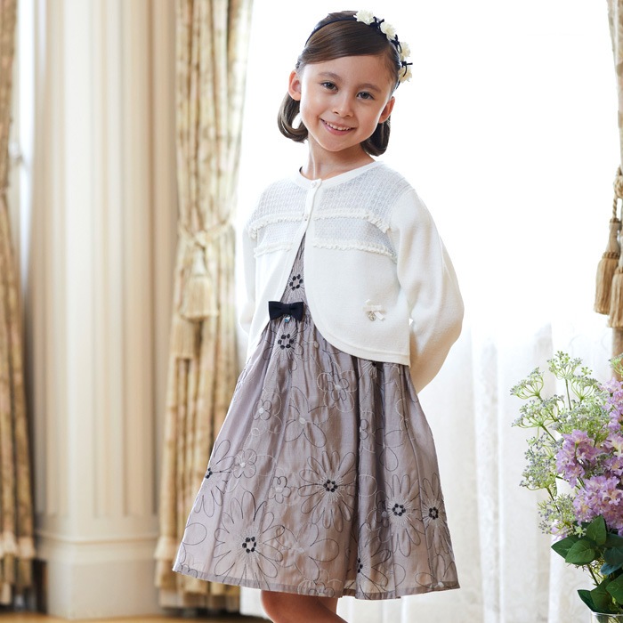 バイアスフリル付きハーフミラノカーディガン 110 120 130 140cm(8102-7310) CHOPIN/ショパン