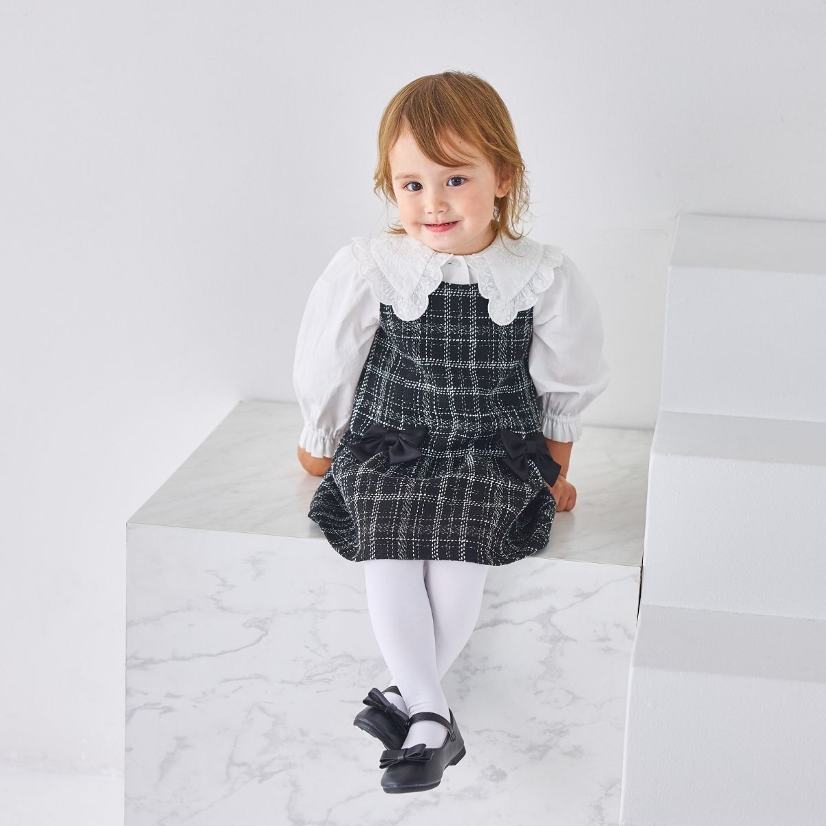 BIGカラーエンブロイダリーブラウス 90 100 110 120 130 140 150 160 170cm (2573-7308/2573-7508) CHOPINblue/ショパンブルー