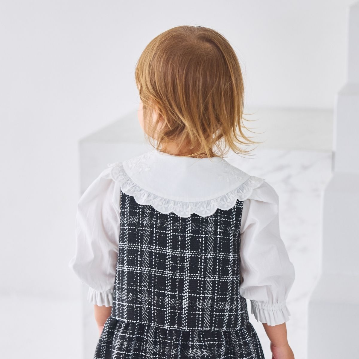 BIGカラーエンブロイダリーブラウス 90 100 110 120 130 140 150 160 170cm (2573-7308/2573-7508) CHOPINblue/ショパンブルー