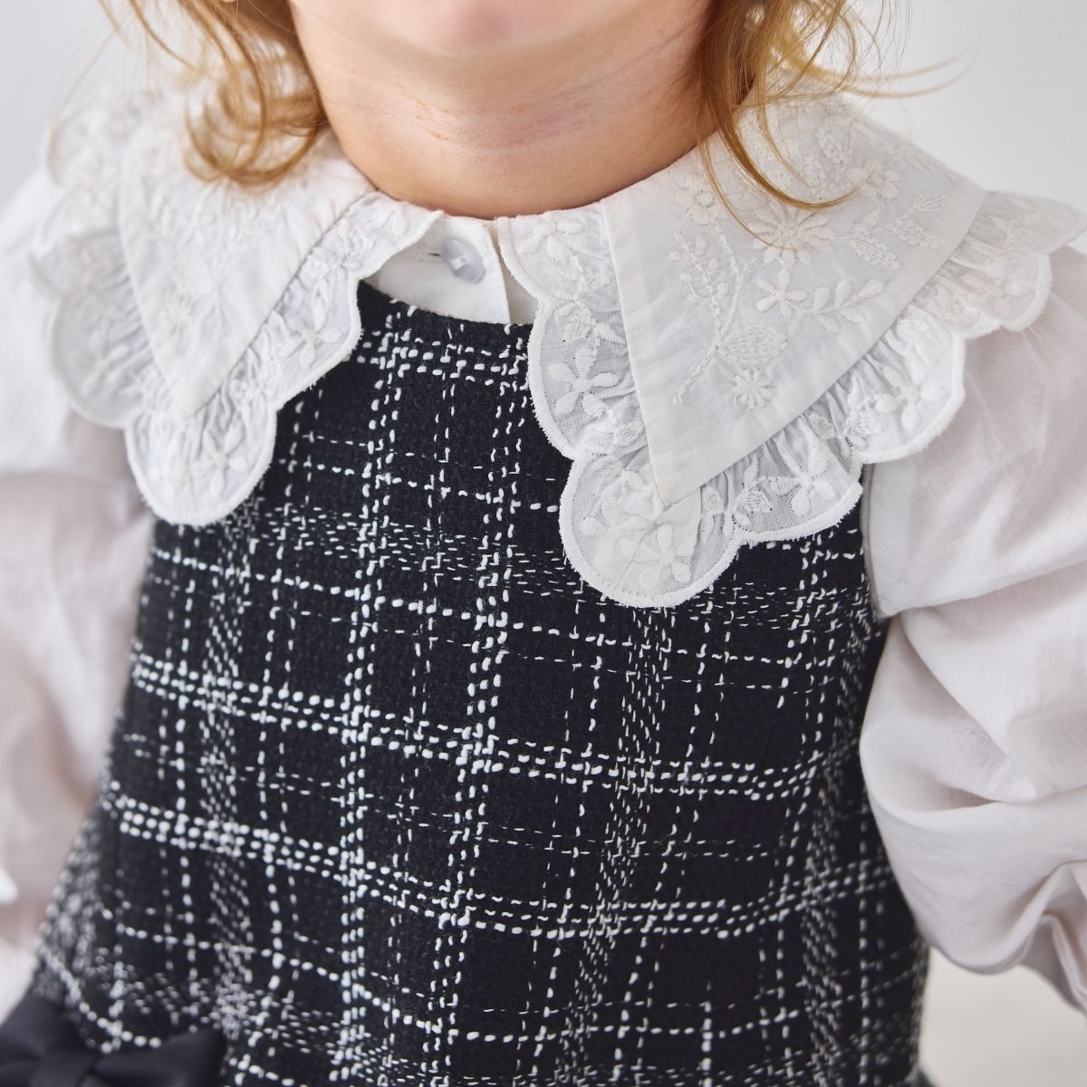 BIGカラーエンブロイダリーブラウス 90 100 110 120 130 140 150 160 170cm (2573-7308/2573-7508) CHOPINblue/ショパンブルー