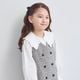 BIGカラーエンブロイダリーブラウス 90 100 110 120 130 140 150 160 170cm (2573-7308/2573-7508) CHOPINblue/ショパンブルー