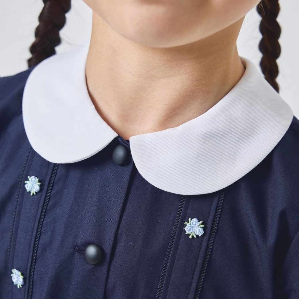 白襟小花刺繍ワンピース 120 130 140cm (8336-2302) CHOPIN/ショパン