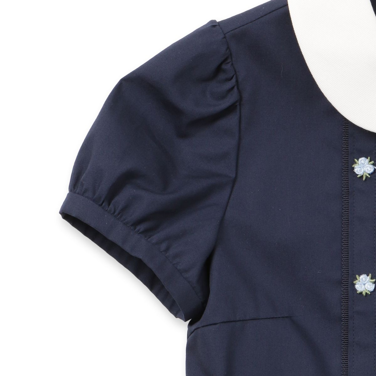 白襟小花刺繍ワンピース 120 130 140cm (8336-2302) CHOPIN/ショパン