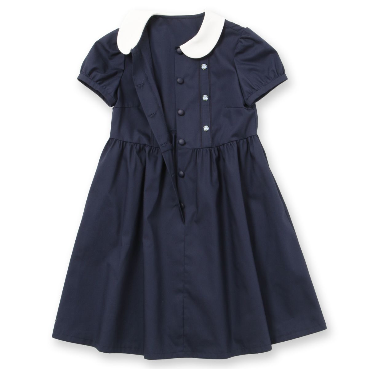 白襟小花刺繍ワンピース 120 130 140cm (8336-2302) CHOPIN/ショパン