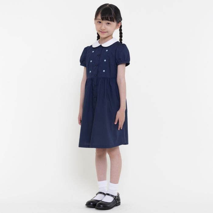 白襟小花刺繍ワンピース 120 130 140cm (8336-2302) CHOPIN/ショパン