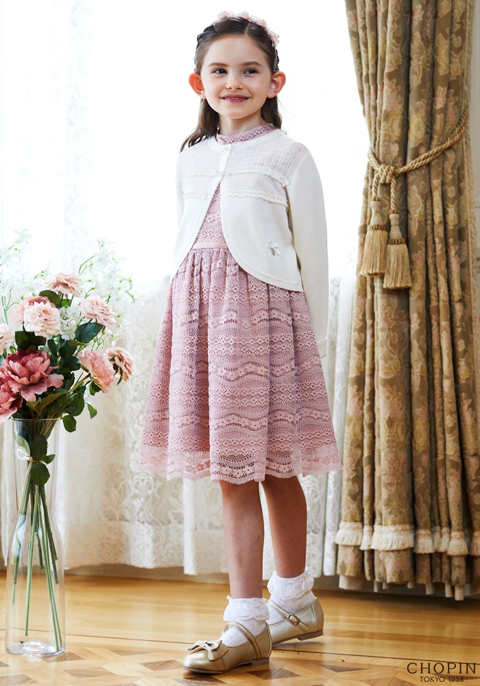 【SALE50%OFF】コードレーススカラップワンピース 110 120 130 140cm(8106-8312)