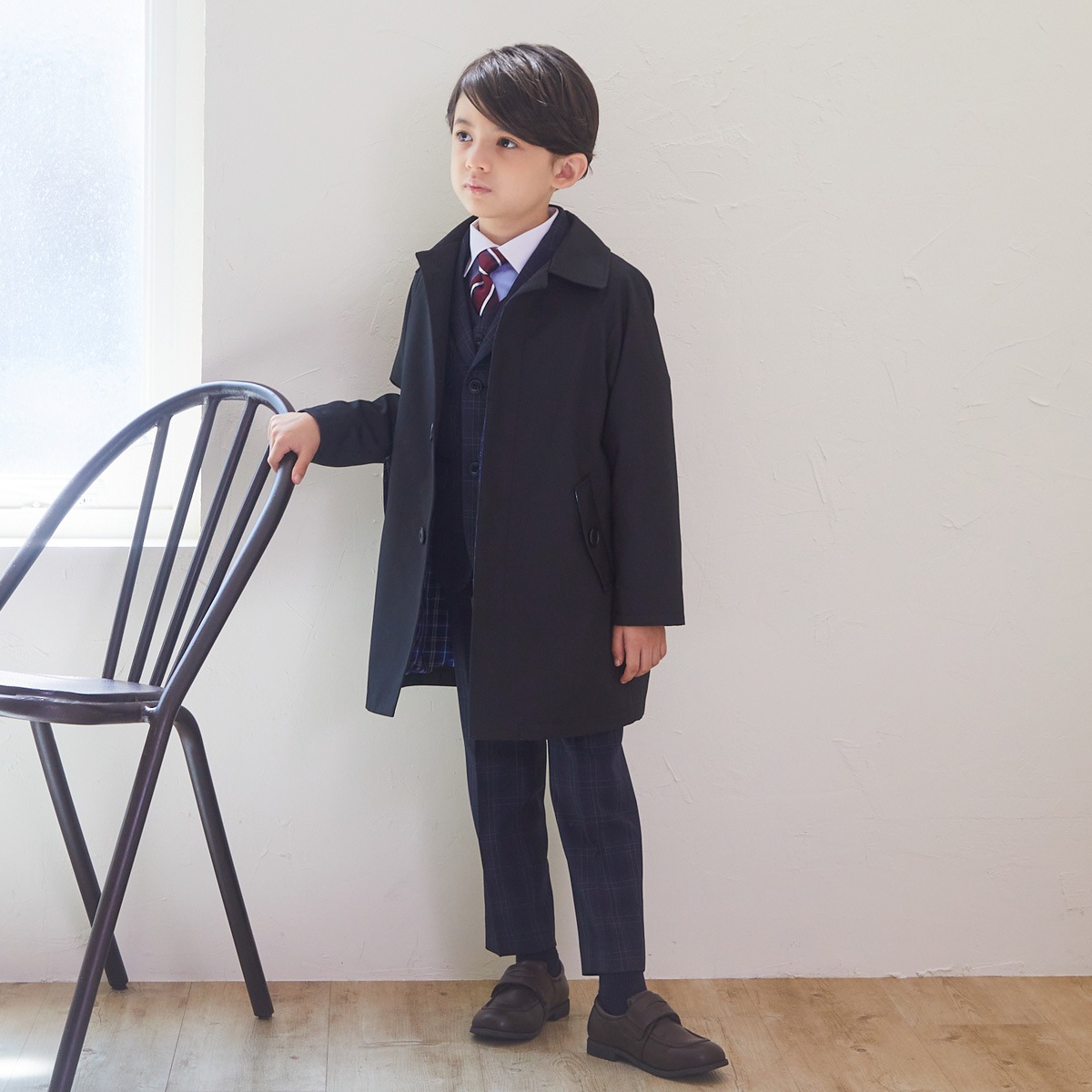 【廃版アウトレットセール40%】現品限りステンカラーコート (ベージュ110cmのみ) お受験 小学校受験 (8172-5402)