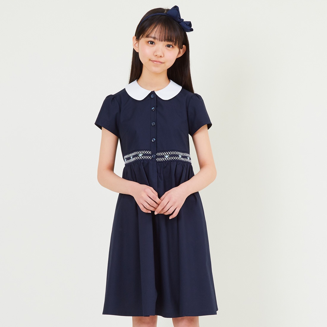 スモッキング刺しゅうワンピース 100 110 120 130cm (8236-2300)