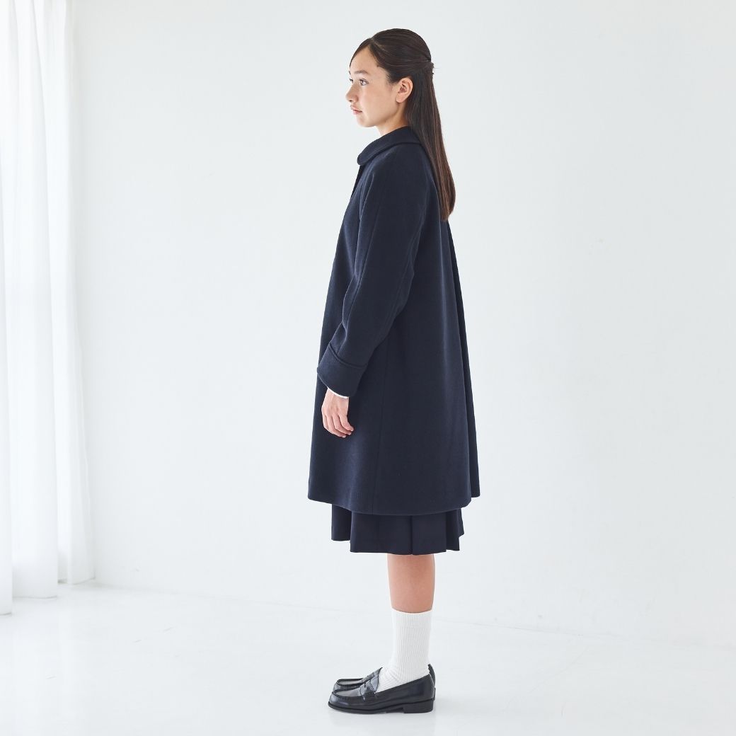 【ジュニア】ラグランスリーブステンカラーコート 140 150 160cm (2572-7518) CHOPIN blue/ショパンブルー