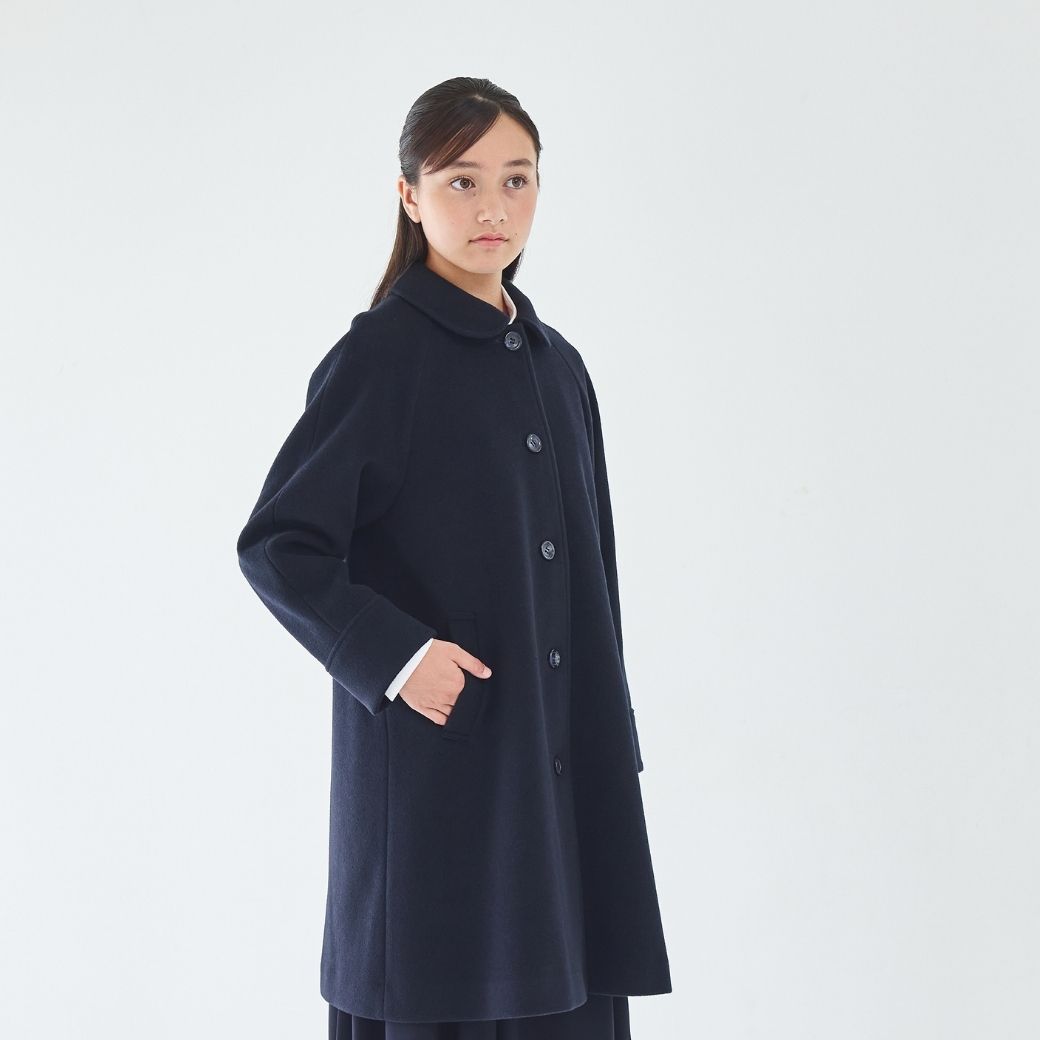 【ジュニア】ラグランスリーブステンカラーコート 140 150 160cm (2572-7518) CHOPIN blue/ショパンブルー