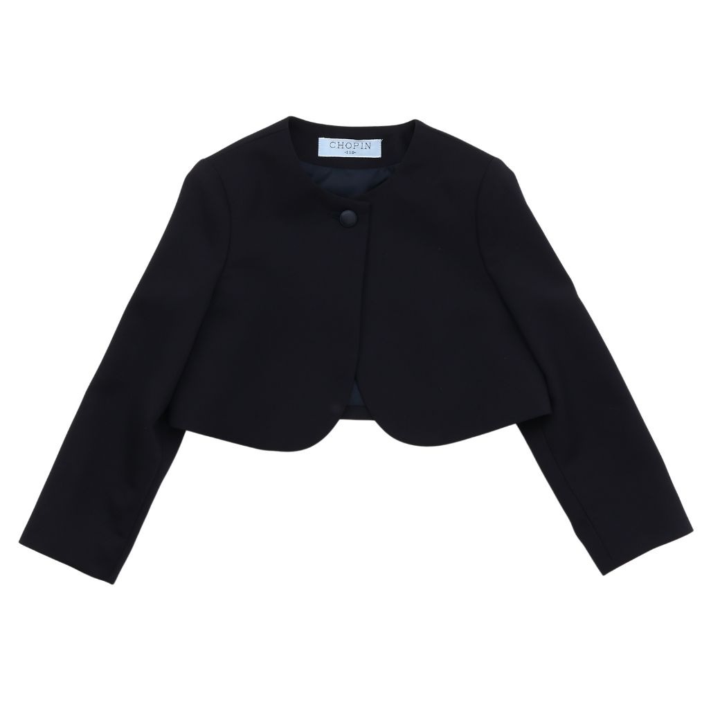 ノーカラーボレロ 90 100 105 110 115 120 130cm (2432-2371) CHOPINblue/ショパンブルー