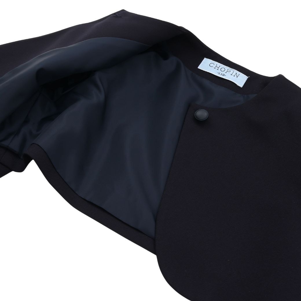 ノーカラーボレロ 90 100 105 110 115 120 130cm (2432-2371) CHOPINblue/ショパンブルー
