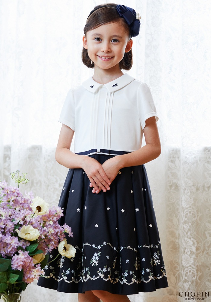カットコンビアーチエンブロイダリーグログランワンピース 110 1 130 140cm 8106 7313 入学式 入学式 スーツ 女の子 キッズフォーマル Chopin ショパン