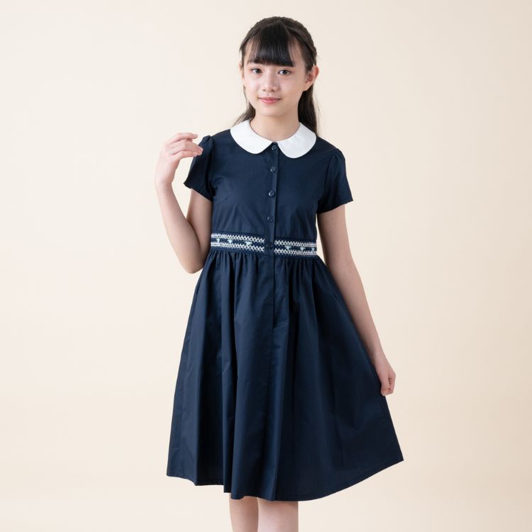 スモッキング刺しゅうワンピース 140 150 160cm (8236-2500)