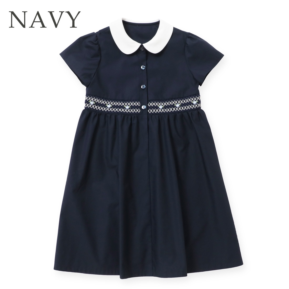 スモッキング刺しゅうワンピース 140 150 160cm (8236-2500)