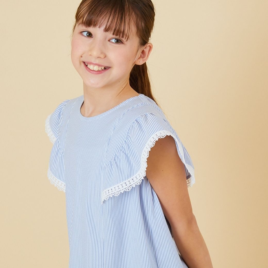 【ファイナルセール50%OFF】COOLMAXブラウス 140 150 160cm (2433-7559) CHOPINblue/ショパンブルー