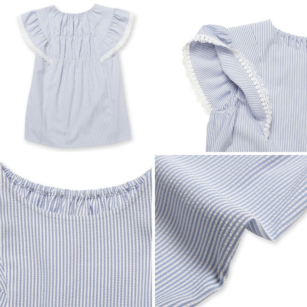 【ファイナルセール50%OFF】COOLMAXブラウス 140 150 160cm (2433-7559) CHOPINblue/ショパンブルー