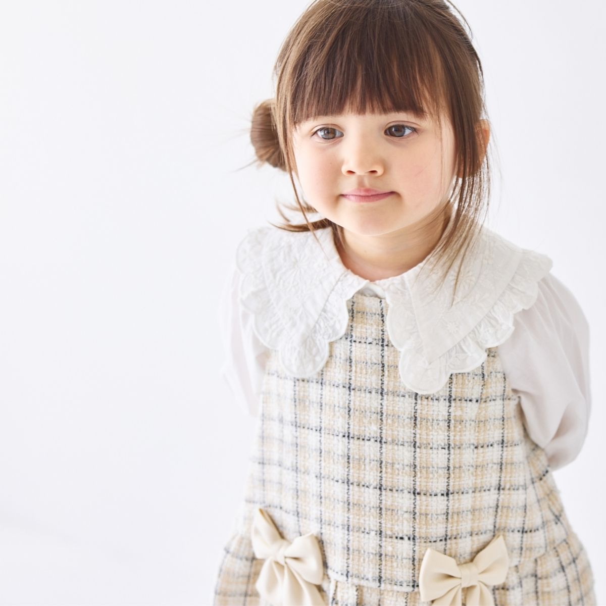 ファンシーツイードジャンパースカート 90 100cm (2576-7109) CHOPIN blue/ショパンブルー