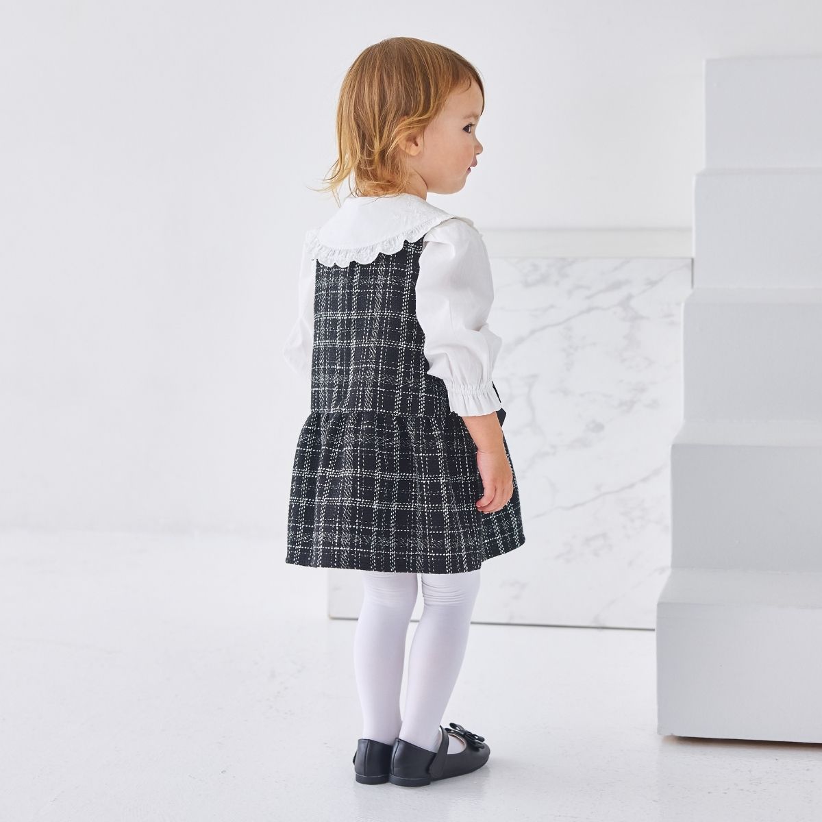 ファンシーツイードジャンパースカート 90 100cm (2576-7109) CHOPIN blue/ショパンブルー