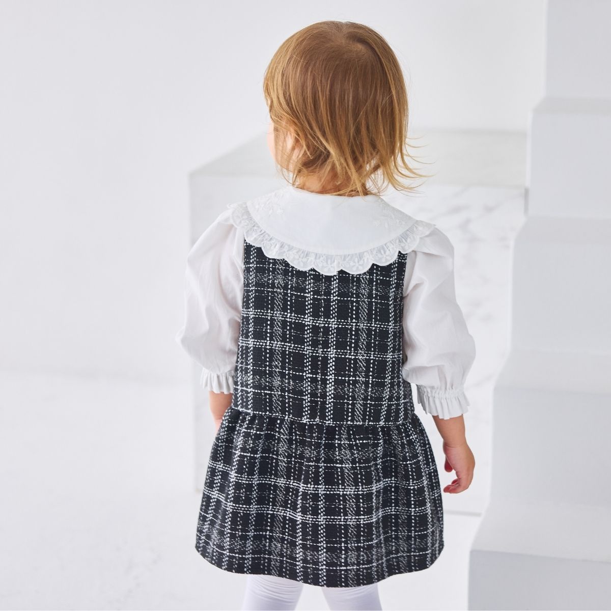 ファンシーツイードジャンパースカート 90 100cm (2576-7109) CHOPIN blue/ショパンブルー