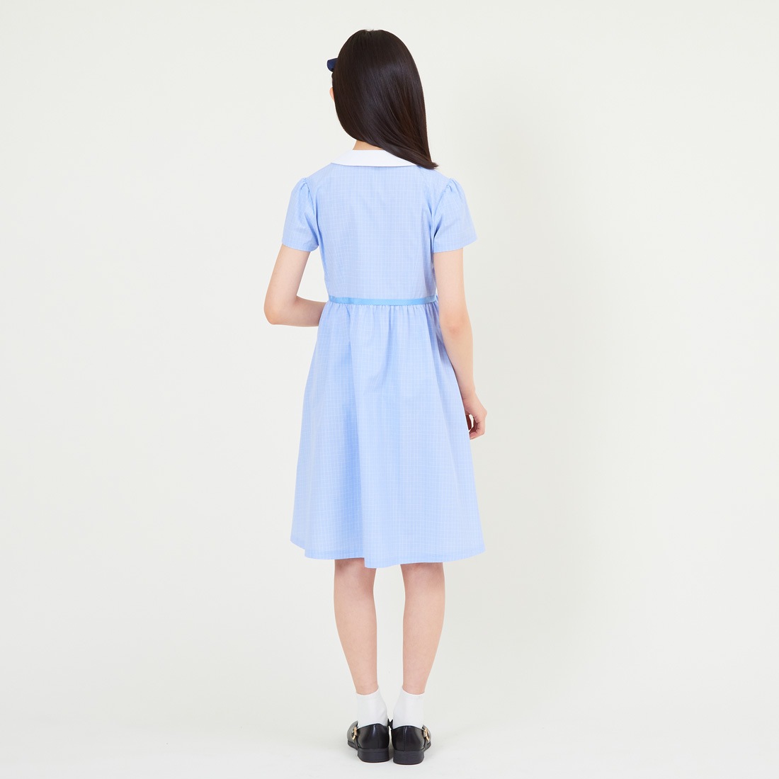 チェック柄お花刺しゅうワンピース 100 110 120 130cm (8236-2301)