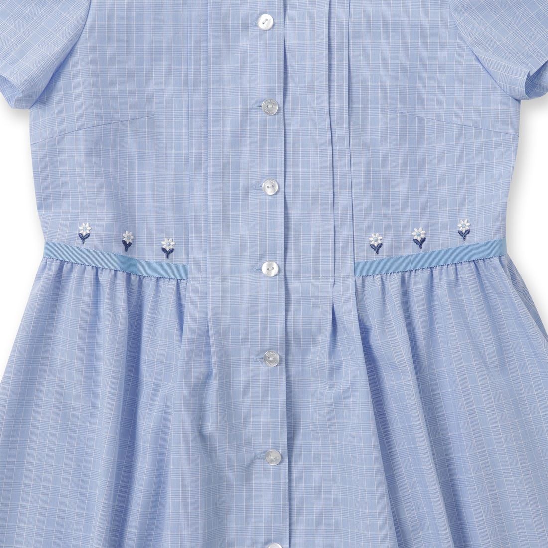 チェック柄お花刺しゅうワンピース 100 110 120 130cm (8236-2301)