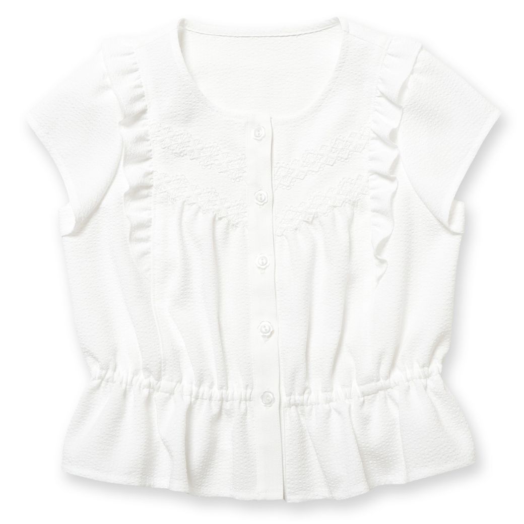 【ファイナルセール50%OFF】COOLMAX前開きブラウス 110 120 130 140cm (2433-7361) CHOPINblue/ショパンブルー