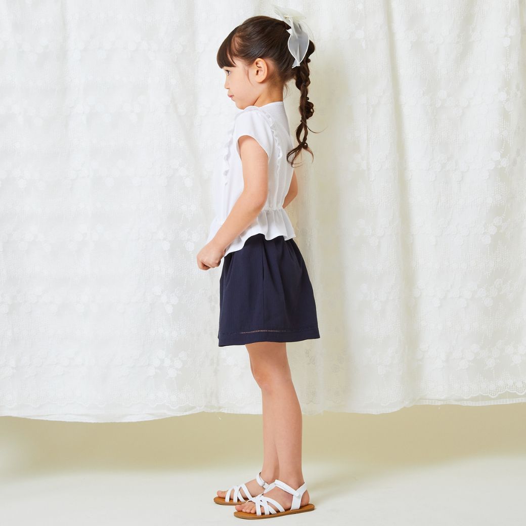 【ファイナルセール50%OFF】COOLMAX前開きブラウス 110 120 130 140cm (2433-7361) CHOPINblue/ショパンブルー