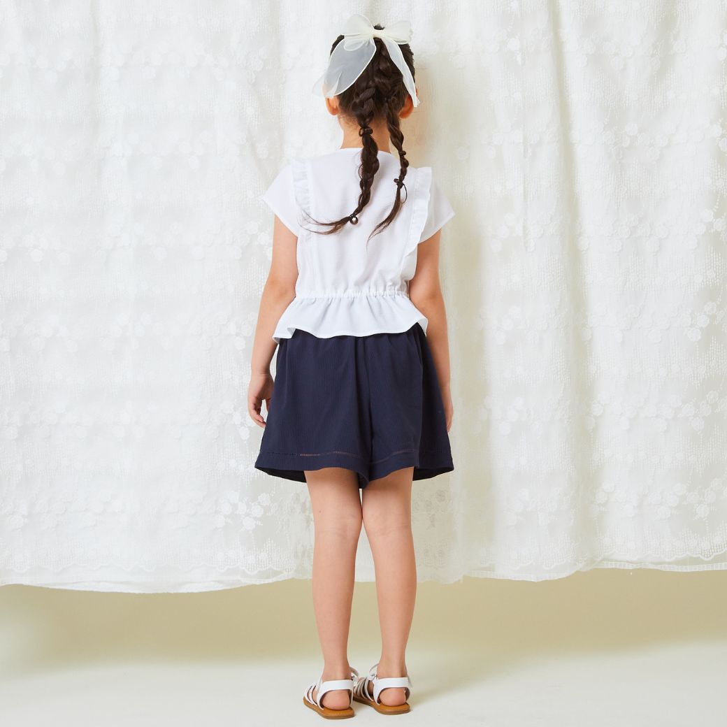 【ファイナルセール50%OFF】COOLMAX前開きブラウス 110 120 130 140cm (2433-7361) CHOPINblue/ショパンブルー