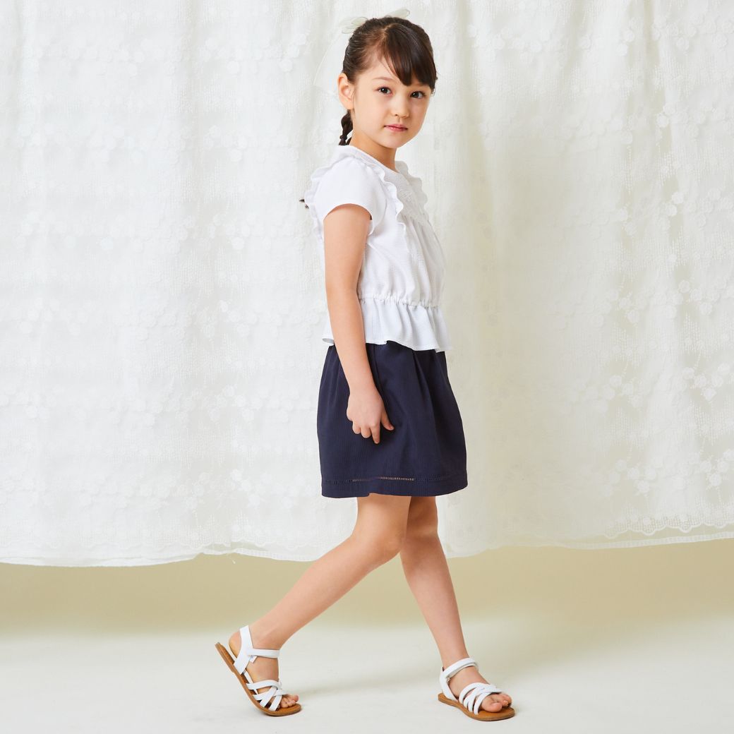 【ファイナルセール50%OFF】COOLMAX前開きブラウス 110 120 130 140cm (2433-7361) CHOPINblue/ショパンブルー