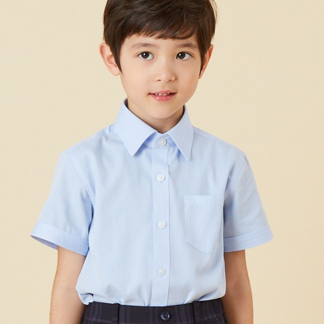 【WEB限定】半袖ベーシックシャツ 100 110 120 130cm(2433-5401) CHOPINblue/ショパンブルー