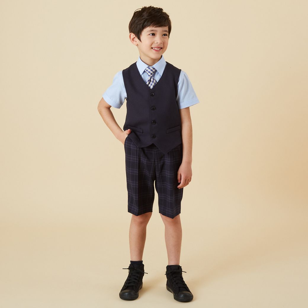 【WEB限定】半袖ベーシックシャツ 100 110 120 130cm(2433-5401) CHOPINblue/ショパンブルー