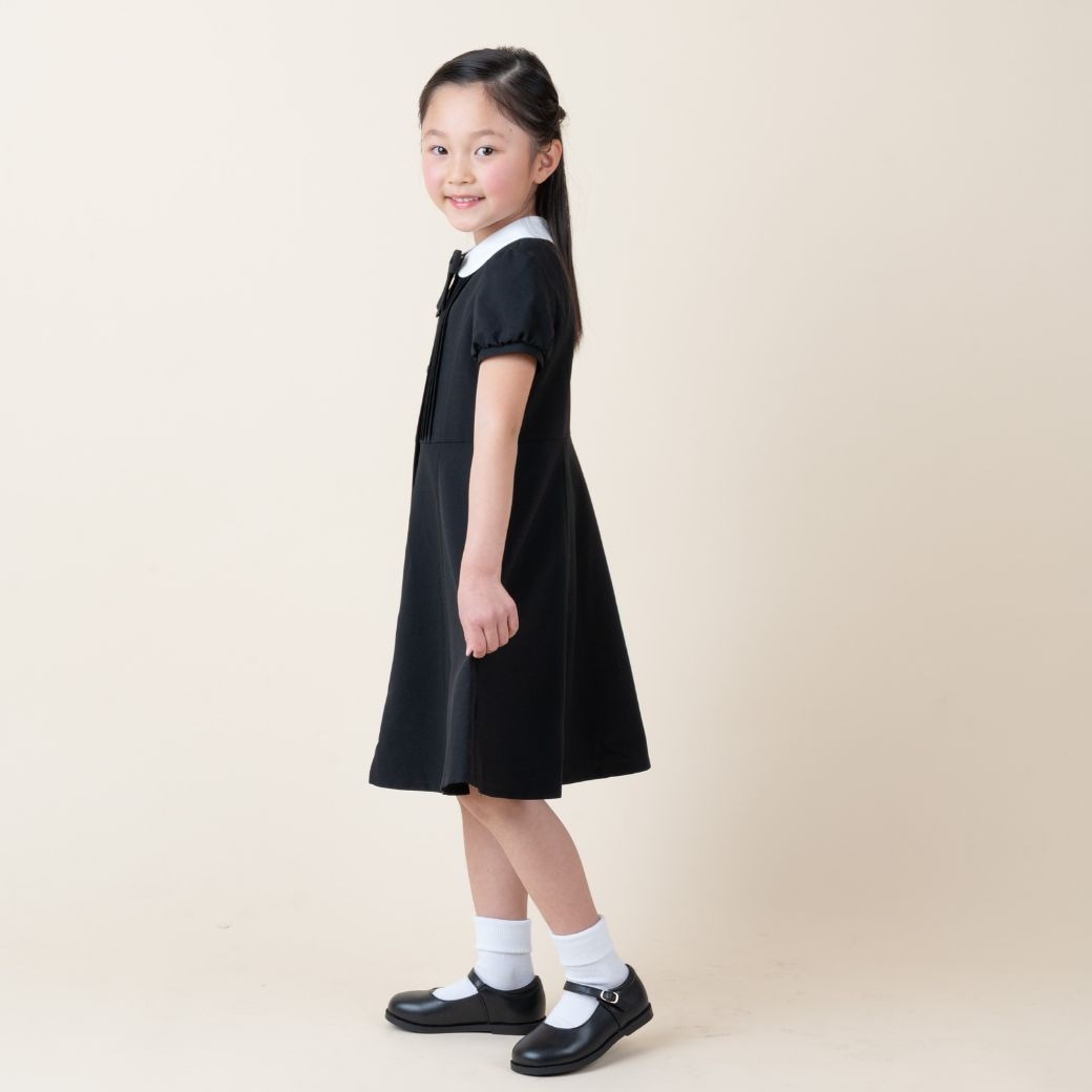 【アウトレットセール50%OFF】丸襟半袖ピンタックワンピース 100 110 120 130cm(8836-2306)