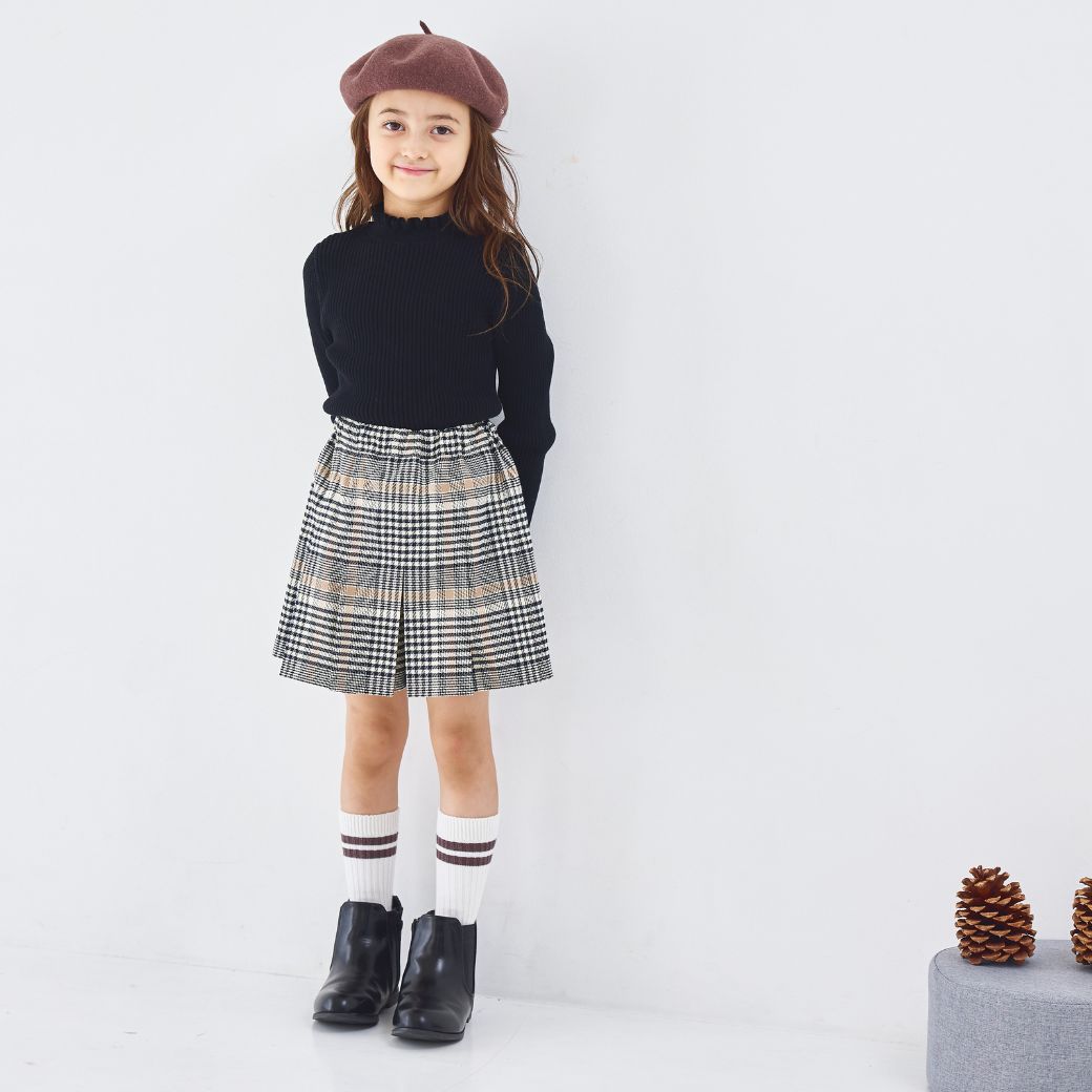 【クリスマスセール10%OFF】タックプリーツキュロットスカート 110 120 130 140cm (2574-7304) CHOPINblue/ショパンブルー