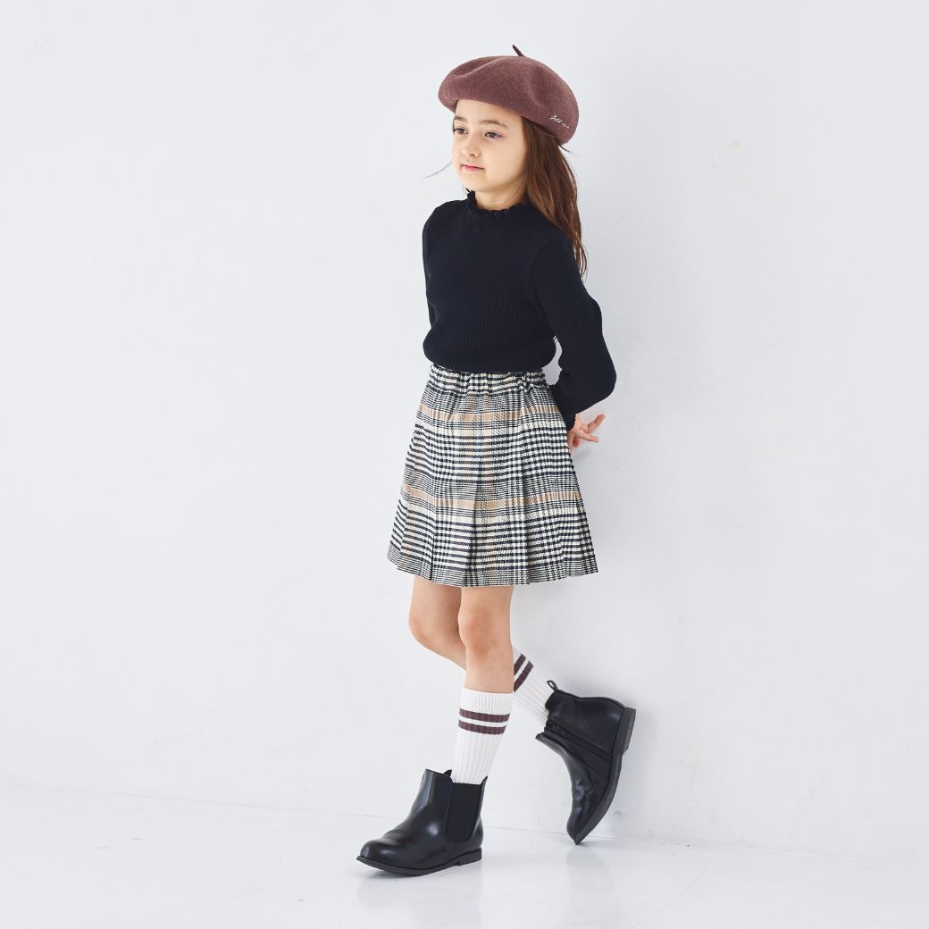 【クリスマスセール10%OFF】タックプリーツキュロットスカート 110 120 130 140cm (2574-7304) CHOPINblue/ショパンブルー