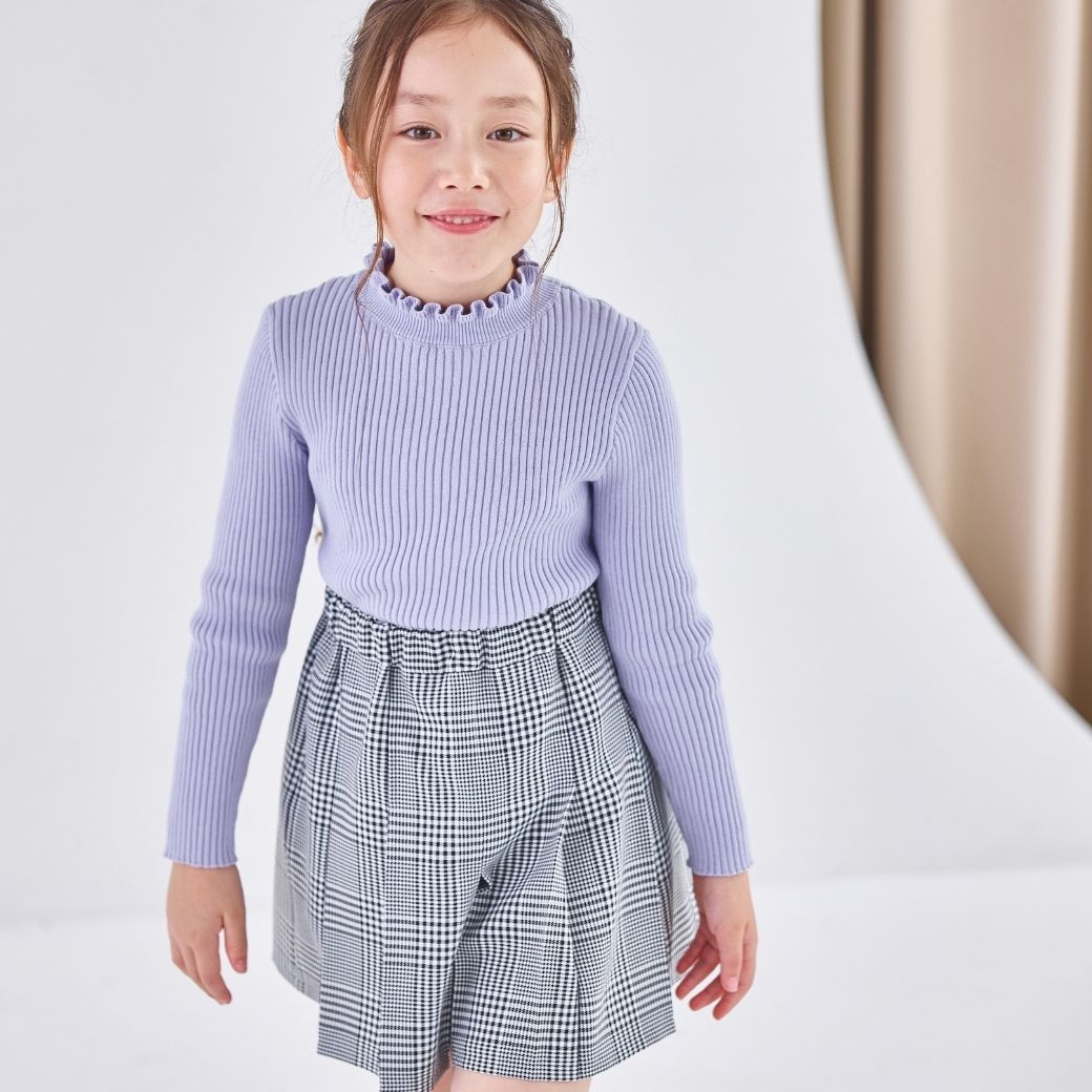 【クリスマスセール10%OFF】タックプリーツキュロットスカート 110 120 130 140cm (2574-7304) CHOPINblue/ショパンブルー