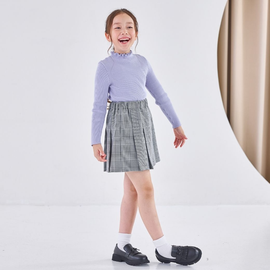 【クリスマスセール10%OFF】タックプリーツキュロットスカート 110 120 130 140cm (2574-7304) CHOPINblue/ショパンブルー