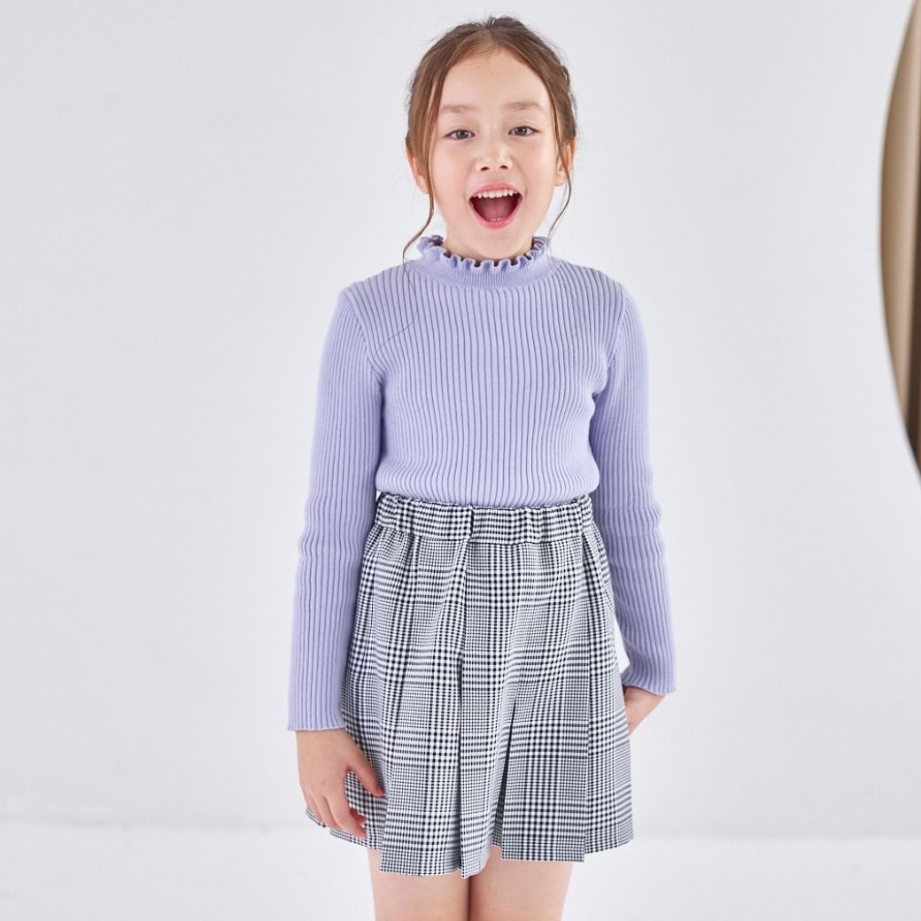 【クリスマスセール10%OFF】タックプリーツキュロットスカート 110 120 130 140cm (2574-7304) CHOPINblue/ショパンブルー