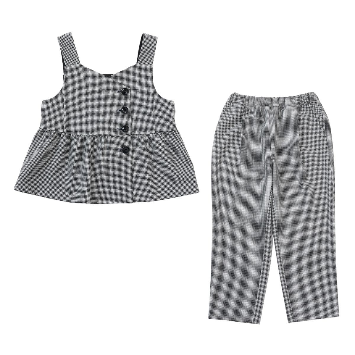 NEW【セール10%OFF】ペプラムベストセットアップ 110 120 130 140cm (2571-7305) CHOPINblue/ショパンブルー