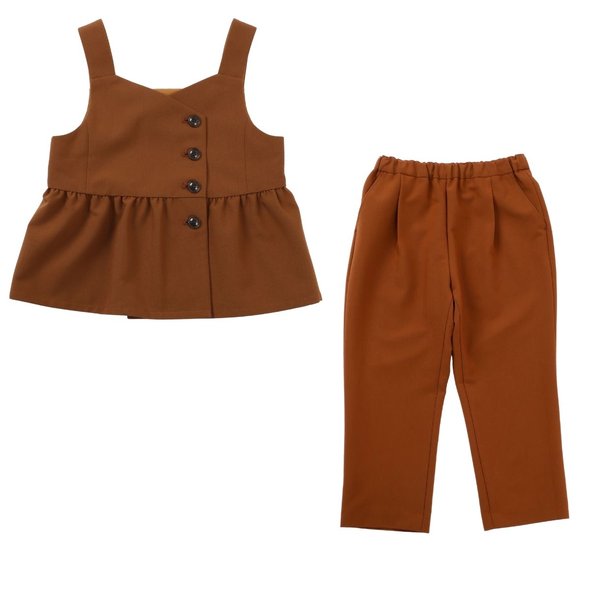 NEW【セール10%OFF】ペプラムベストセットアップ 110 120 130 140cm (2571-7305) CHOPINblue/ショパンブルー