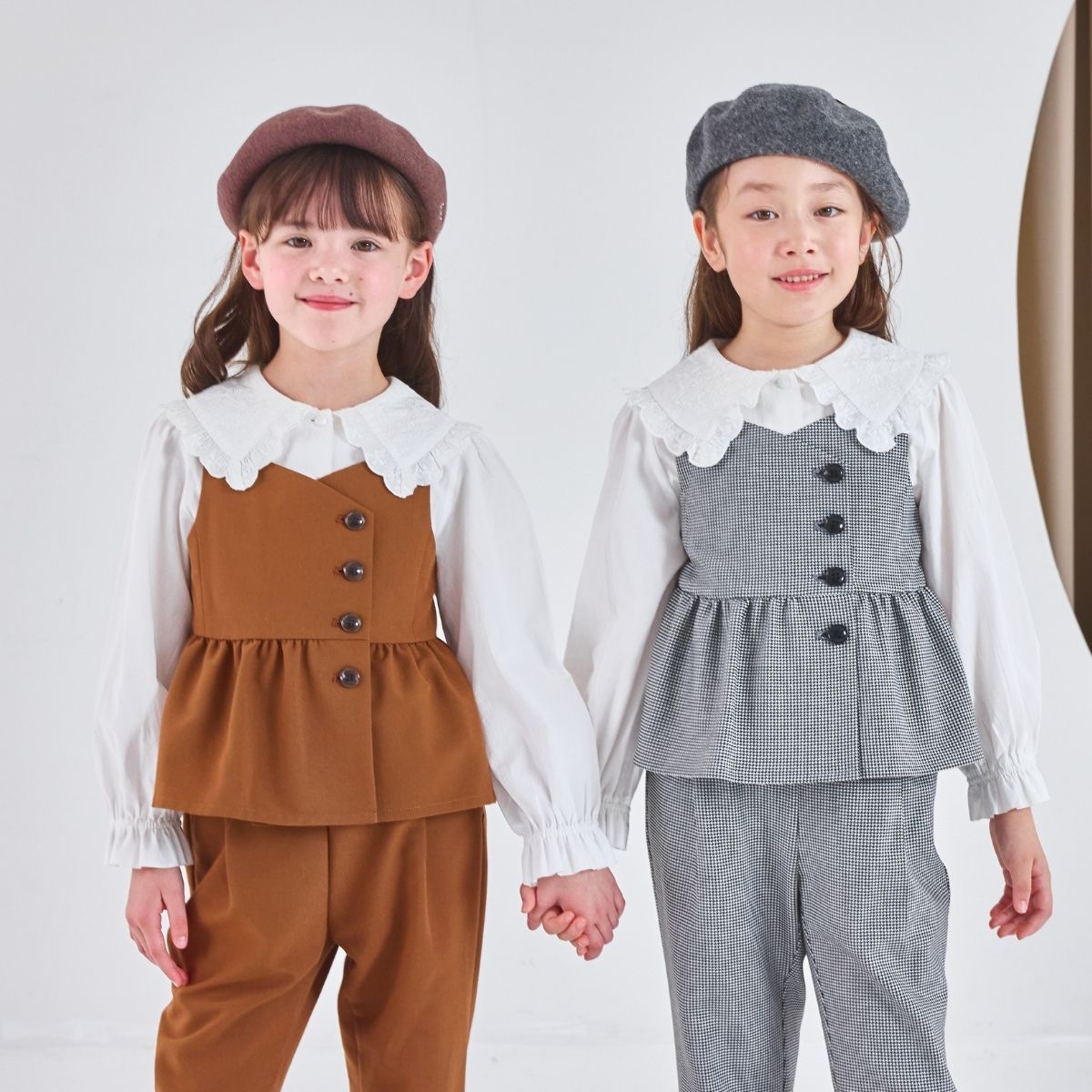 NEW【セール10%OFF】ペプラムベストセットアップ 110 120 130 140cm (2571-7305) CHOPINblue/ショパンブルー