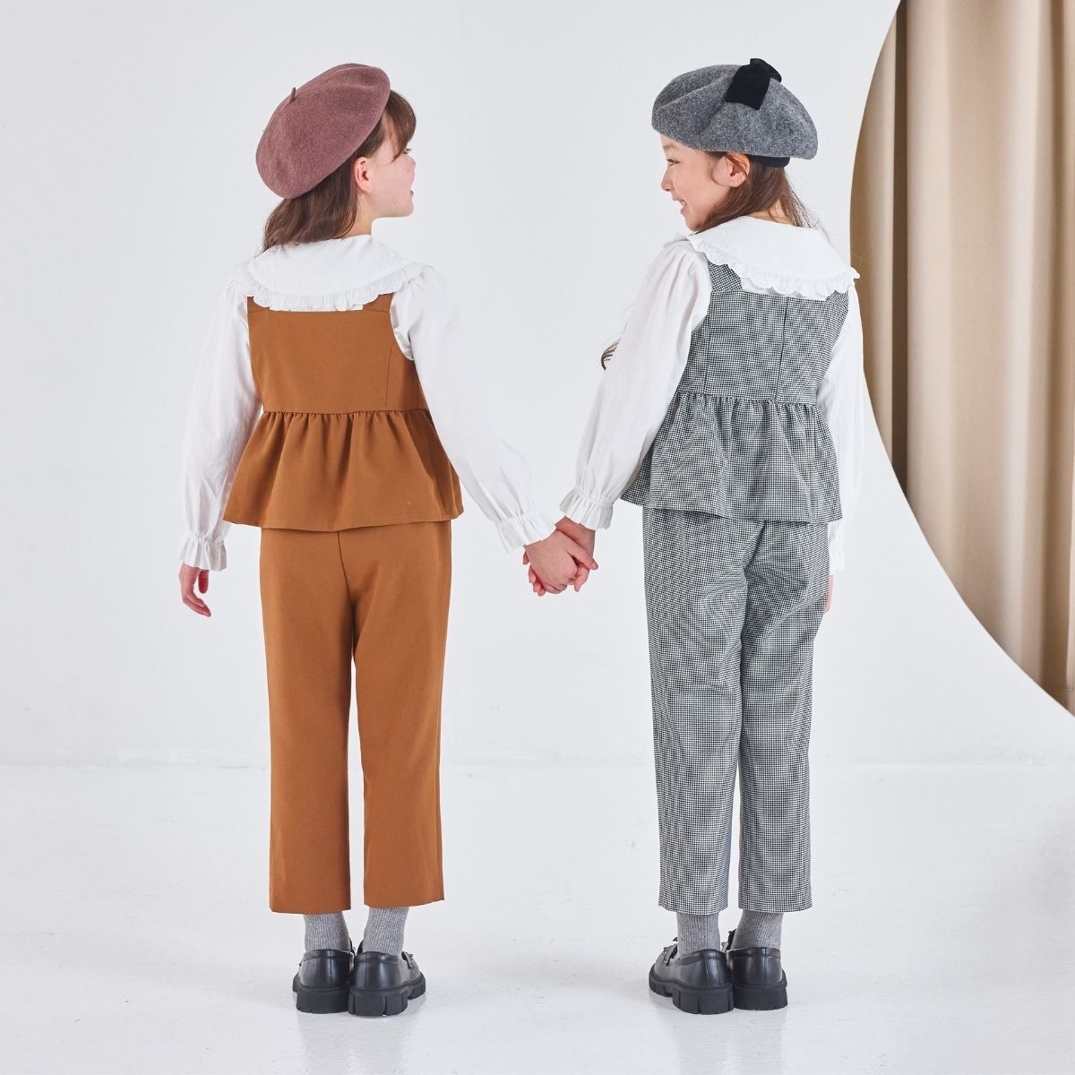 NEW【セール10%OFF】ペプラムベストセットアップ 110 120 130 140cm (2571-7305) CHOPINblue/ショパンブルー