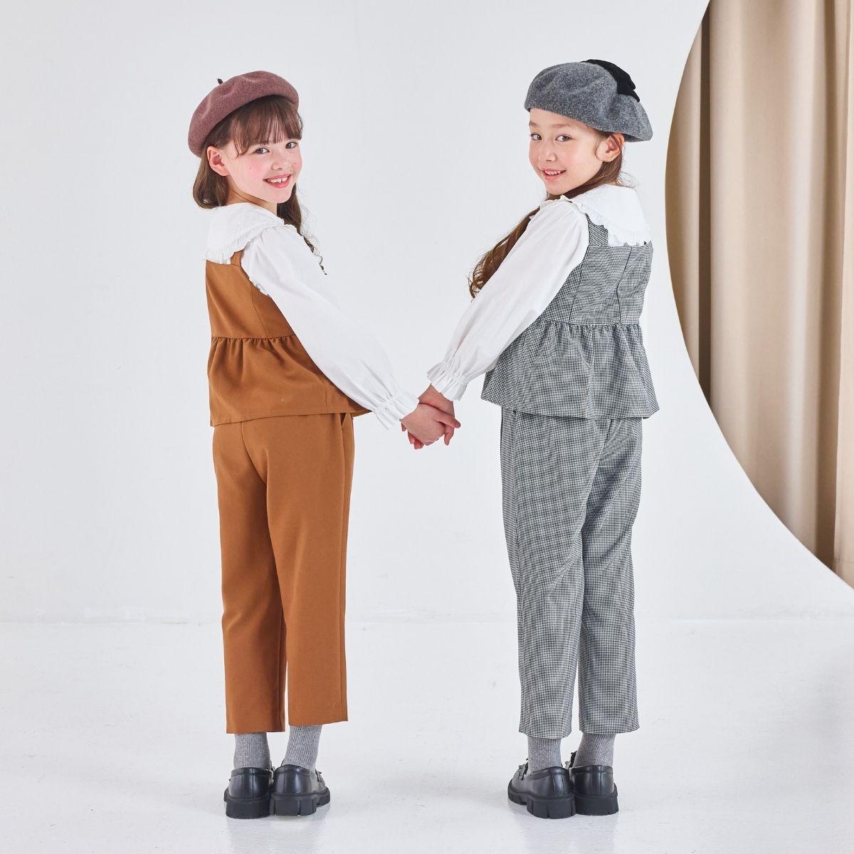 NEW【セール10%OFF】ペプラムベストセットアップ 110 120 130 140cm (2571-7305) CHOPINblue/ショパンブルー