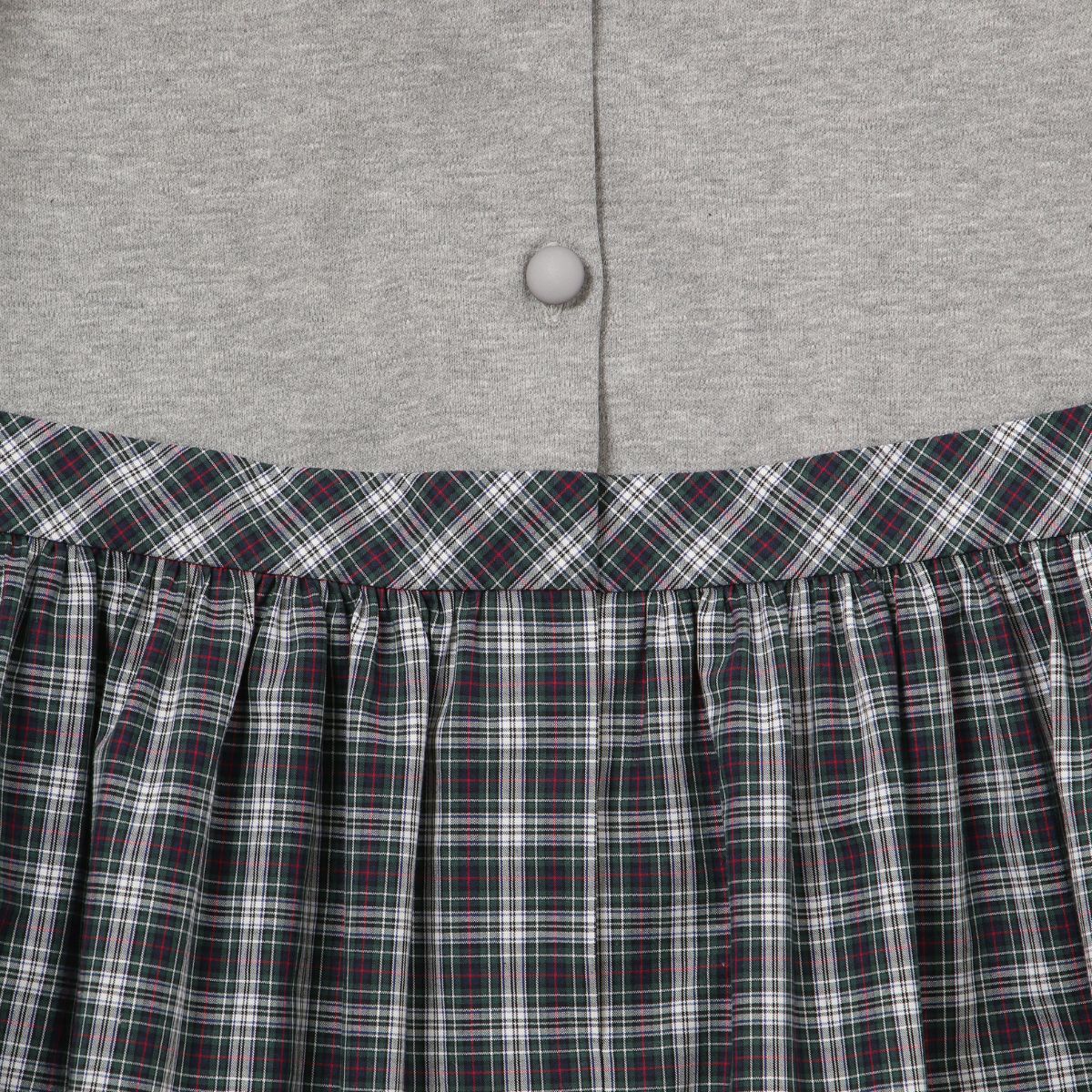 学校説明会 お受験 前開き ワンピース 女の子 半袖 子供服 チェック柄ドッキングワンピース 90 95 100 110 120 130cm (8336-2303) CHOPIN/ショパン