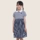 学校説明会 お受験 前開き ワンピース 女の子 半袖 子供服 チェック柄ドッキングワンピース 90 95 100 110 120 130cm (8336-2303) CHOPIN/ショパン